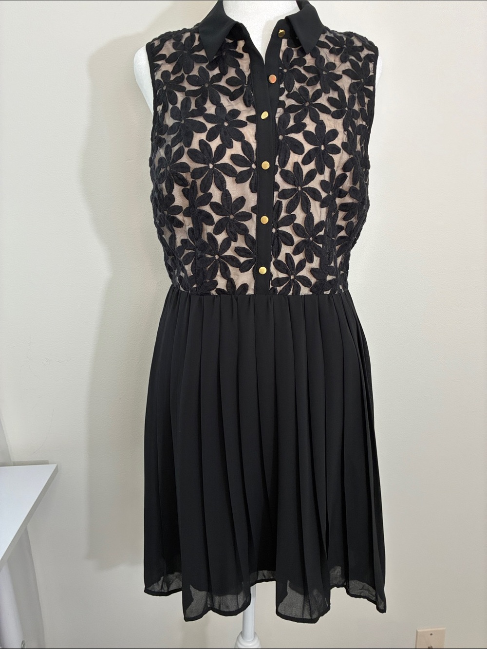 LC Lauren Conrad High Low Dress in Beige and Black